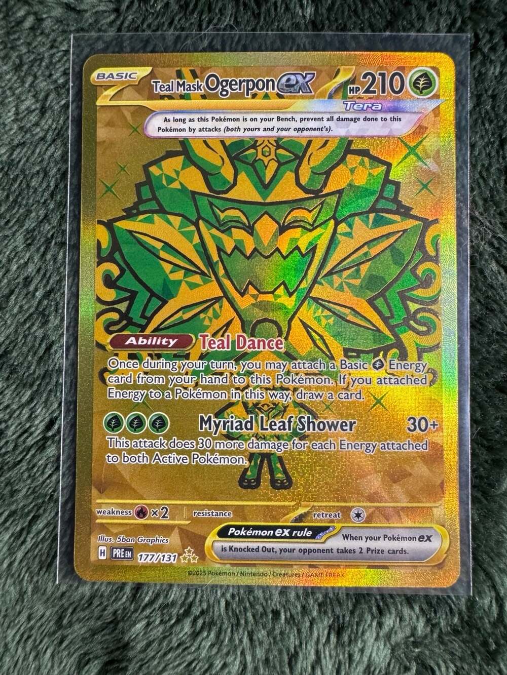 Pokemon Teal Mask Ogerpon ex 177/131 Prismatic Evolutions Hyper Rare